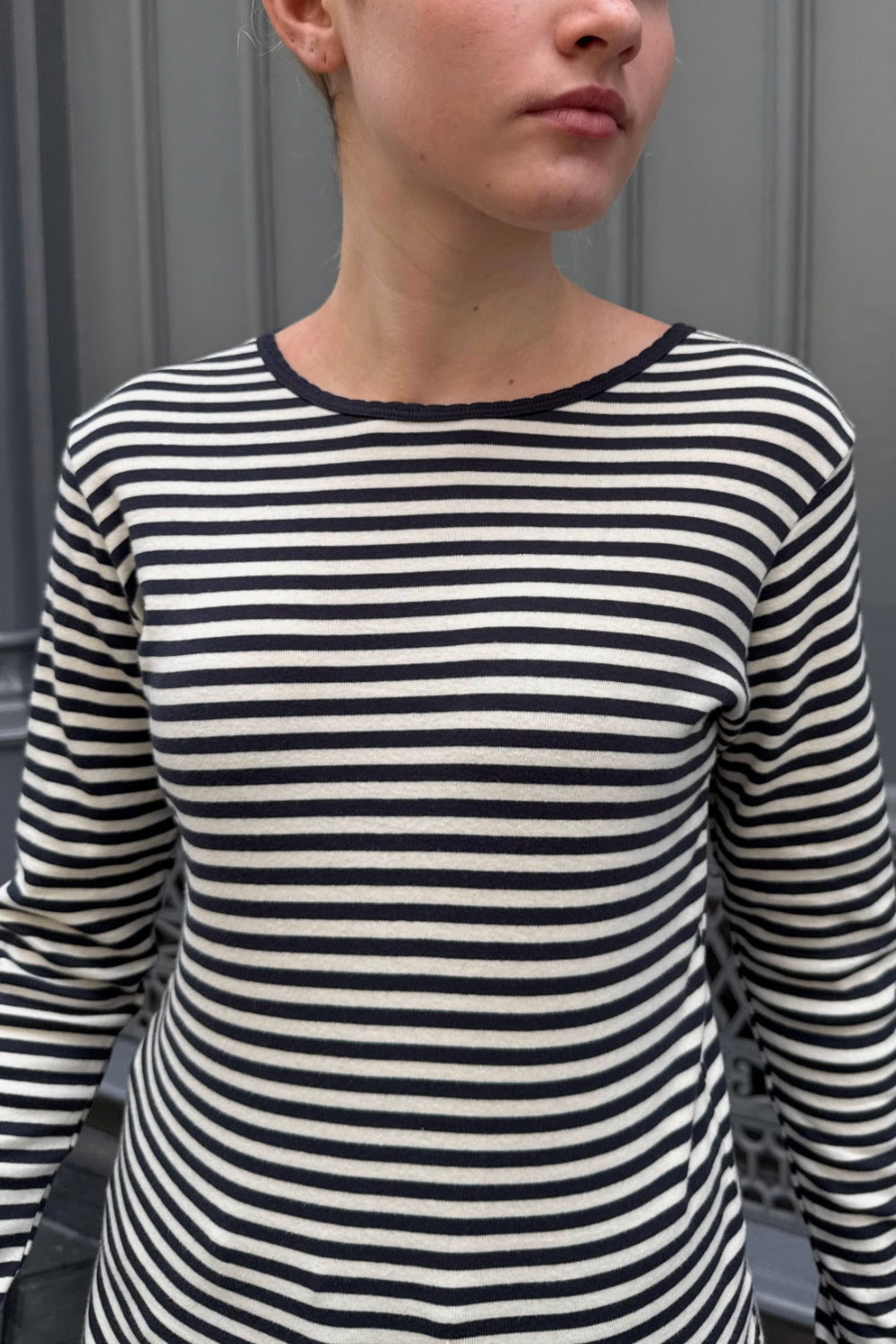 Navy Blue with Ivory Stripes / XS/S