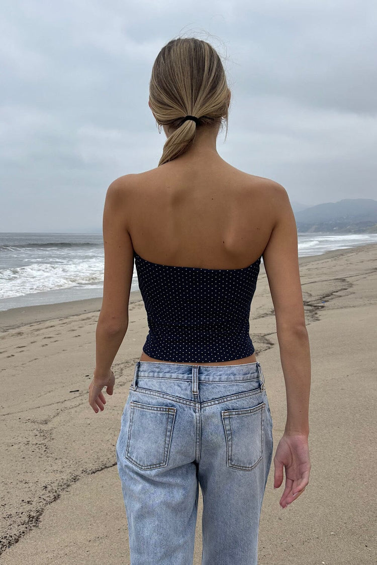 Amelia Polka Dots Top | Navy White Polka Dots / XS/S