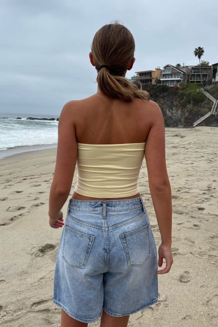 Amelia Crop Top | Pastel Yellow / XS/S