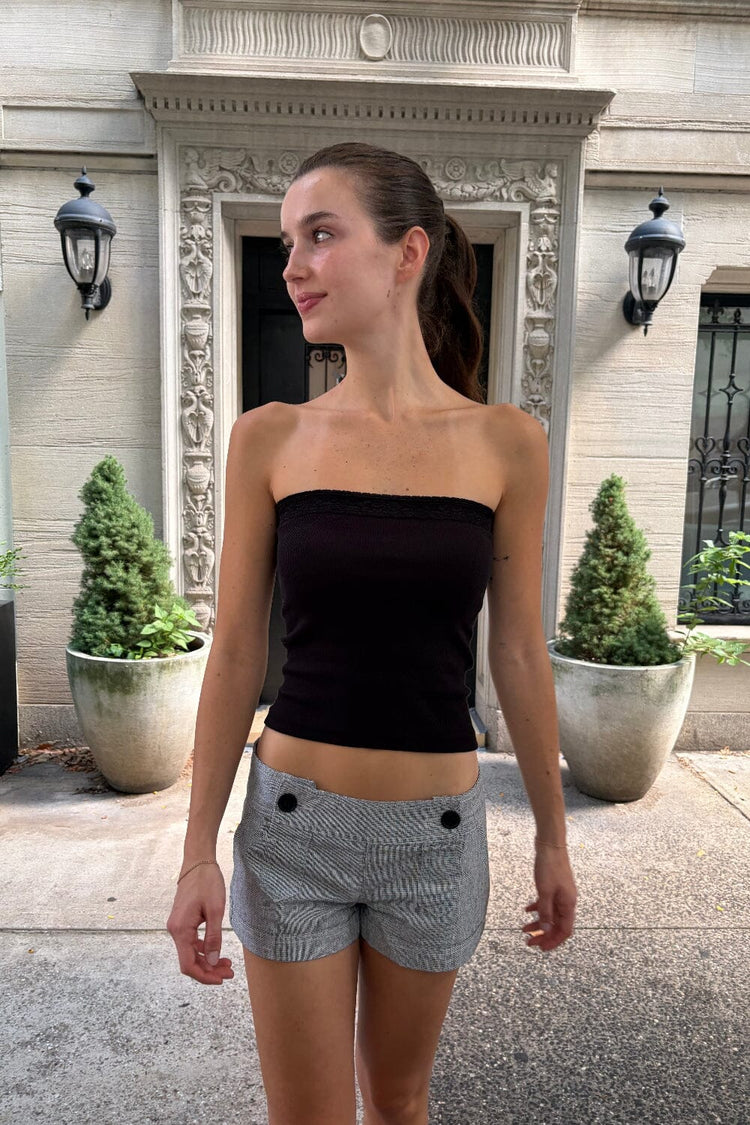 Amelia Ribbed Top | Black / XS/S