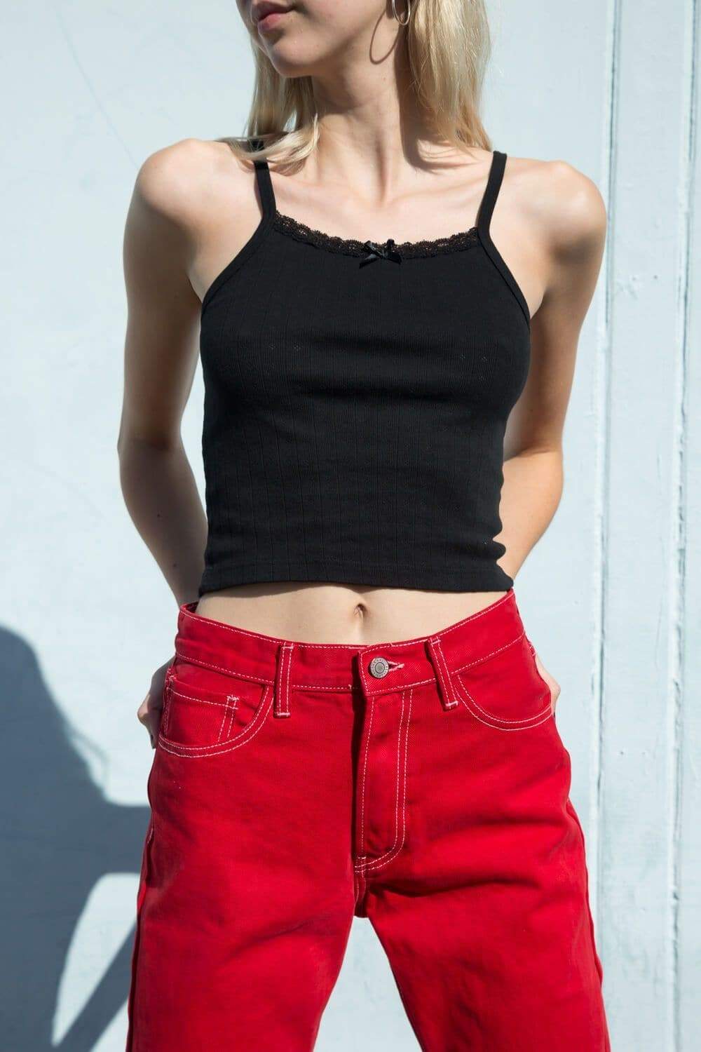 Belle Bow Lace Tank | Black / XS/S