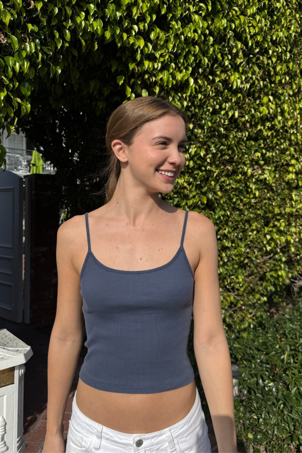 Skylar Ribbed Tank | Faded Blue / XS/S