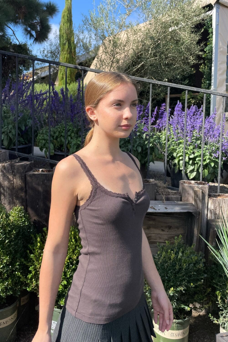 Amaya Lace Tank | Mocha / XS/S