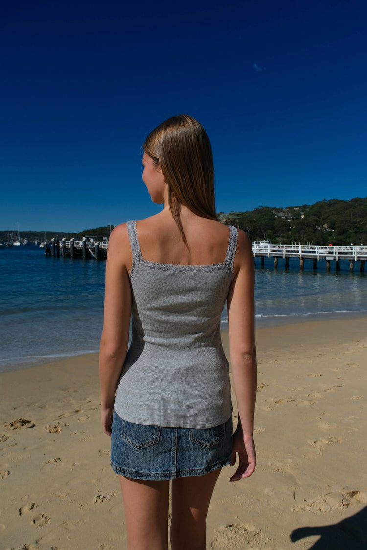 Amaya Tank | Light Charcoal Grey / XS/S