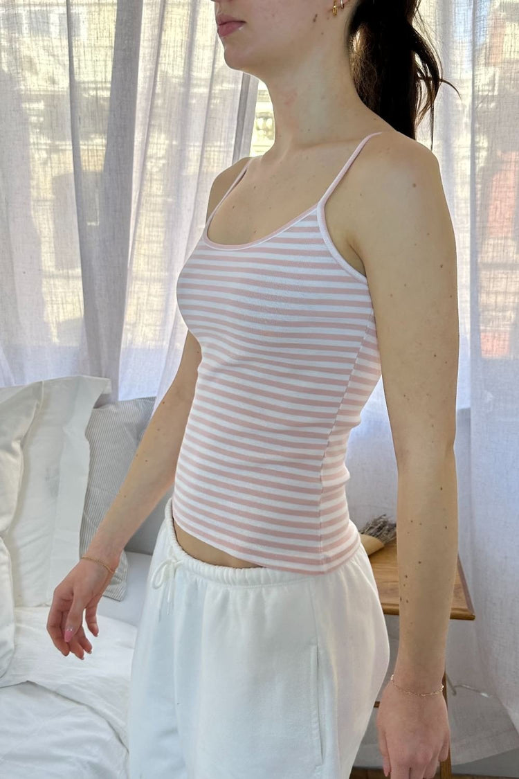 Skylar Striped Tank | Light Pink and White Stripe / XS/S