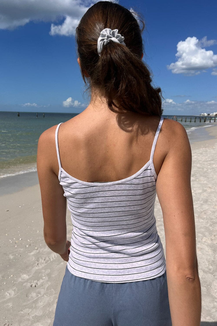 Skylar Striped Tank | Grey With Navy Stripes / XS/S