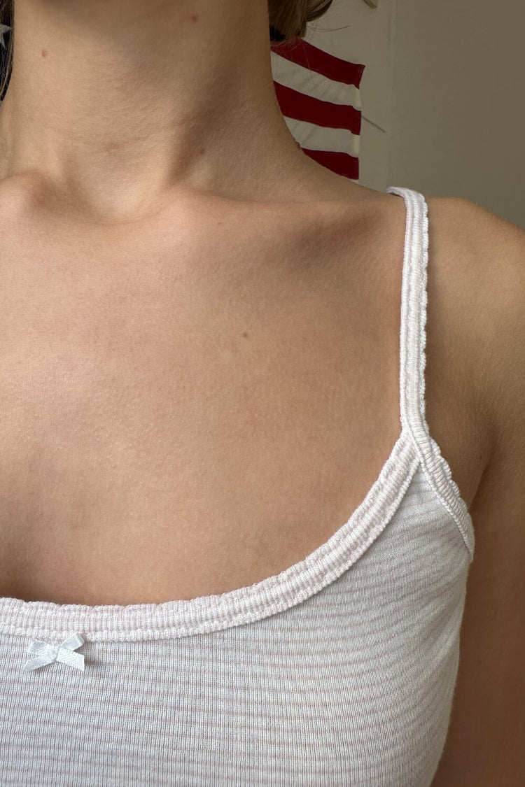 Skylar Striped Tank | Pink With White Stripes