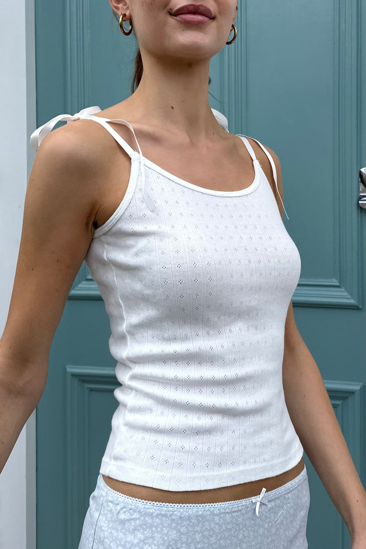 Skylar White Tie Tank | White