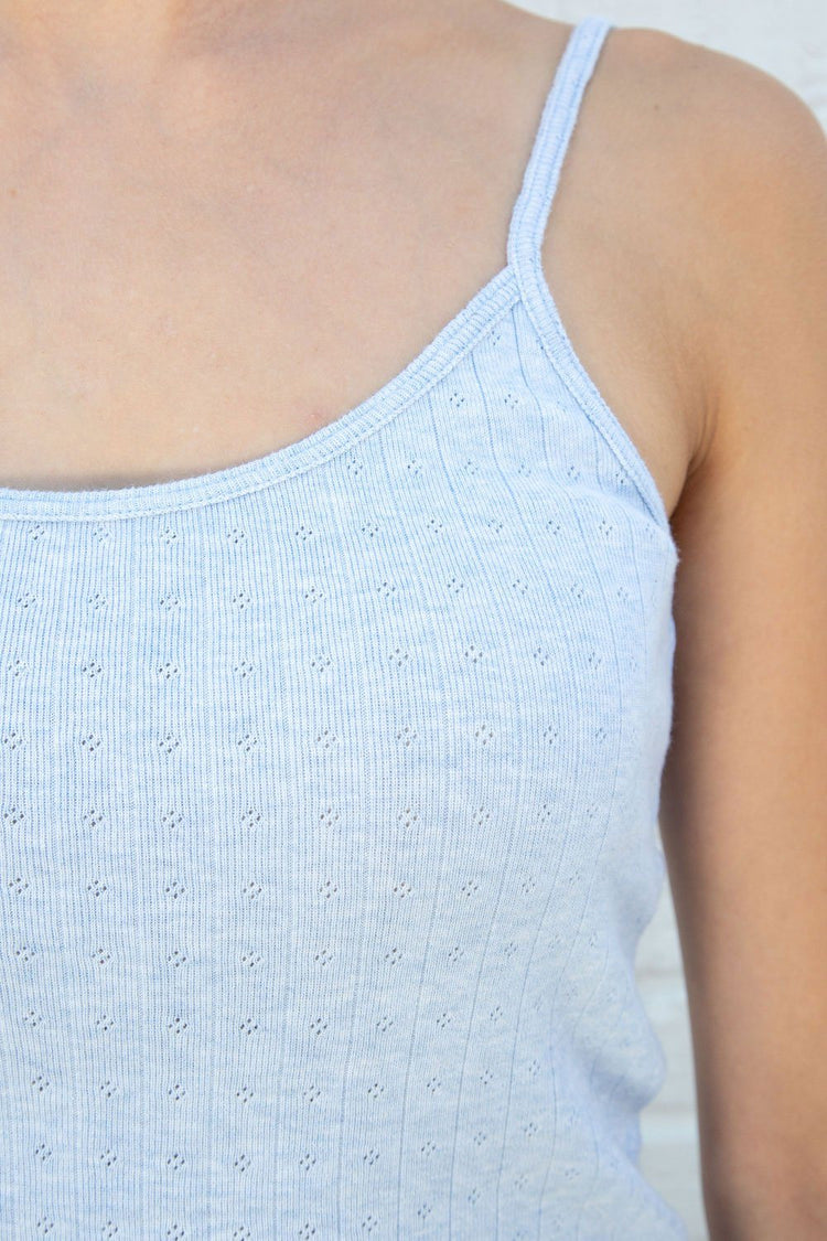 Skylar Eyelet Tank | Light Blue / XS/S