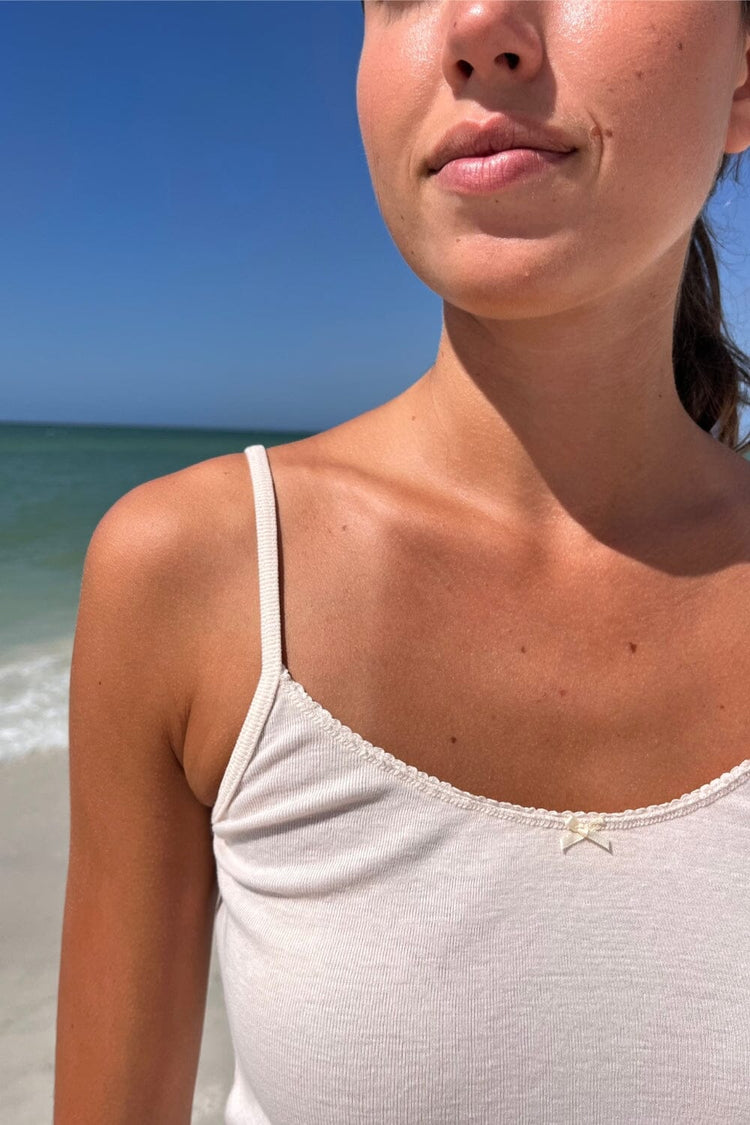 Paige Bow Scalloped Tank | Light Pink / XS/S