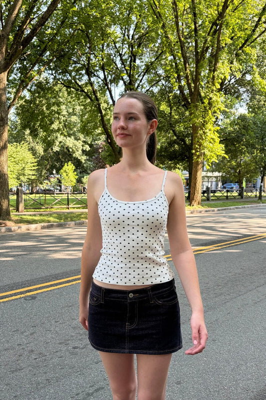 White with Black Polka Dots / XS/S