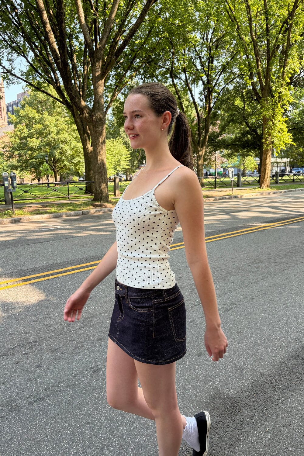 Skylar Polka Dots Tank | White with Black Polka Dots / XS/S