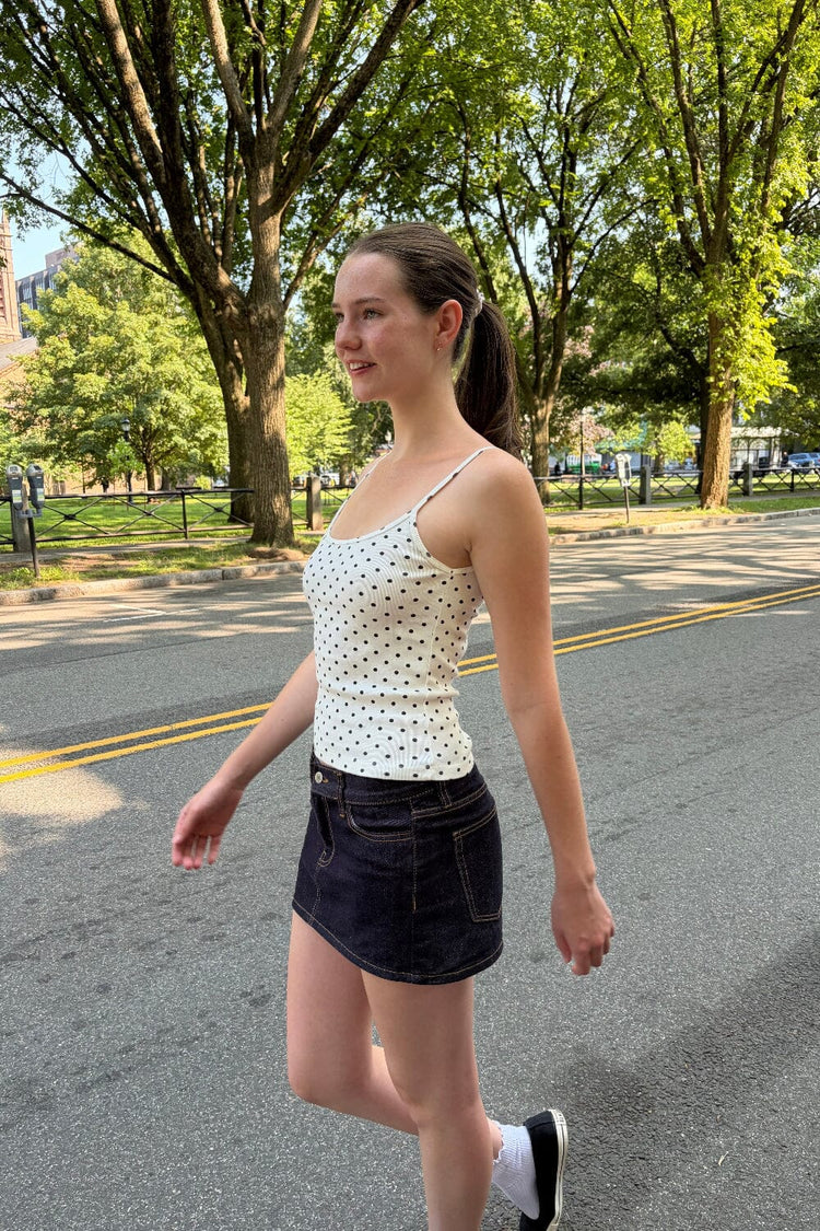 Skylar Polka Dots Tank | White with Black Polka Dots / XS/S