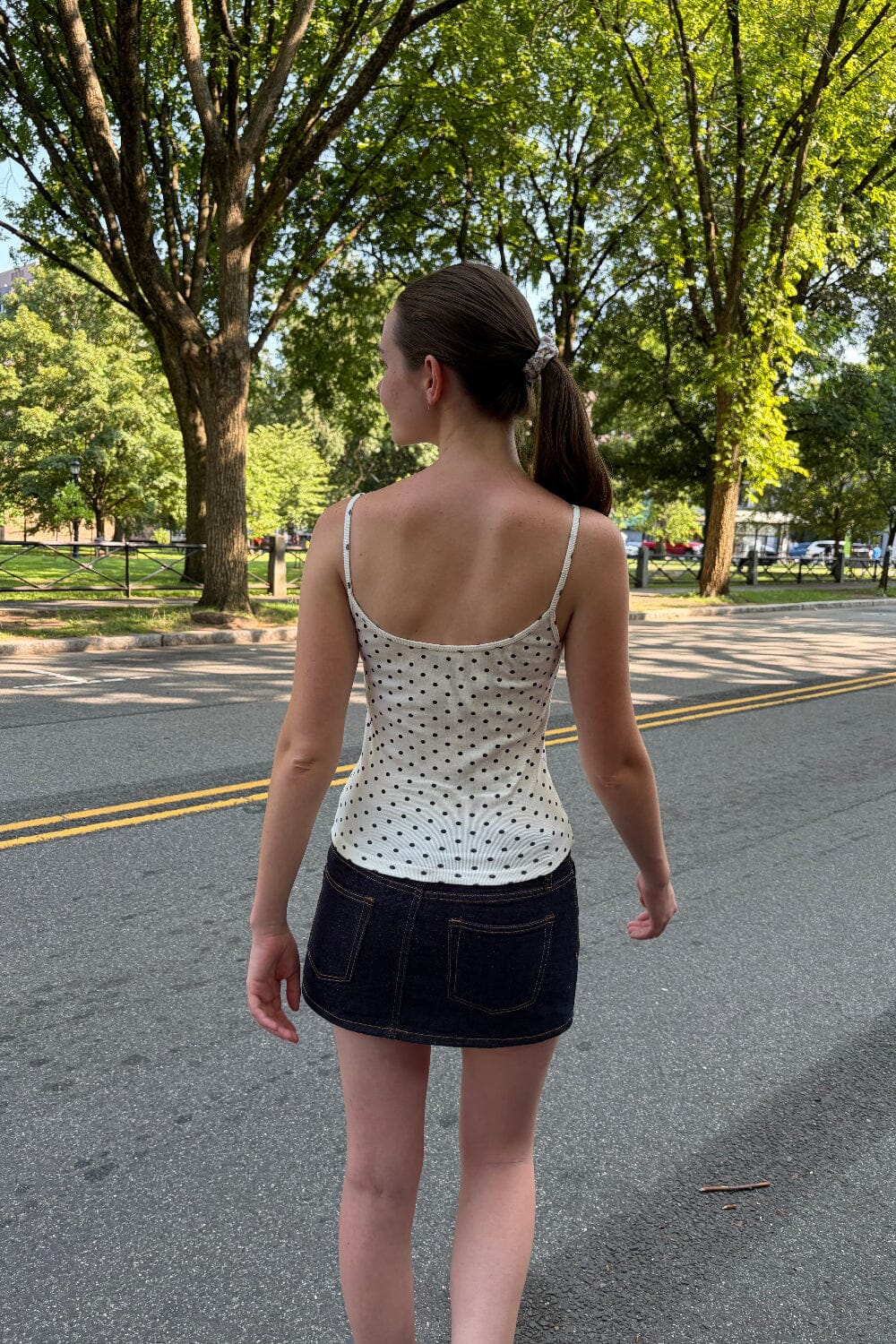 Skylar Polka Dots Tank | White with Black Polka Dots / XS/S
