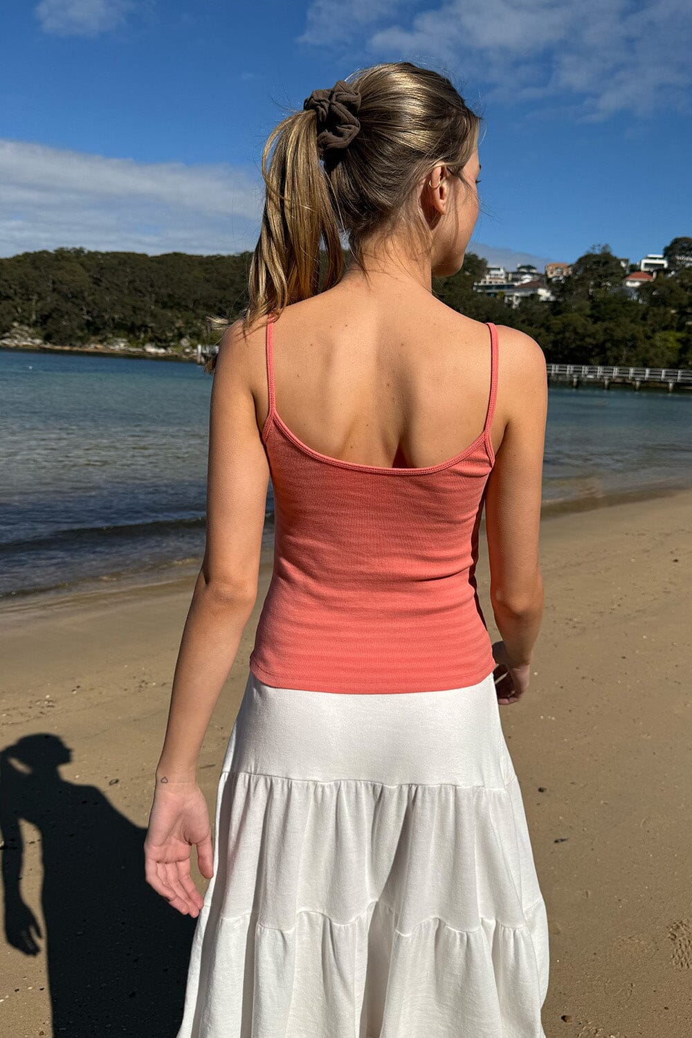 Skylar Striped Tank | Peach / XS/S