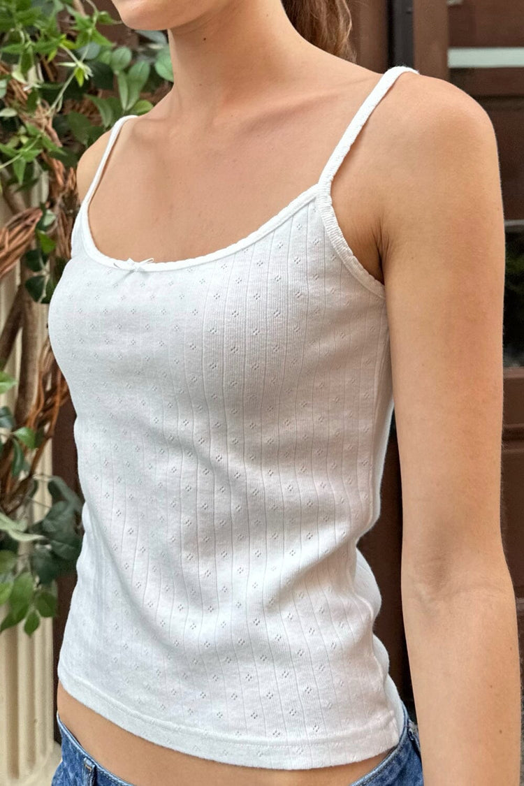 Skylar Eyelet Tank | Natural White / XS/S