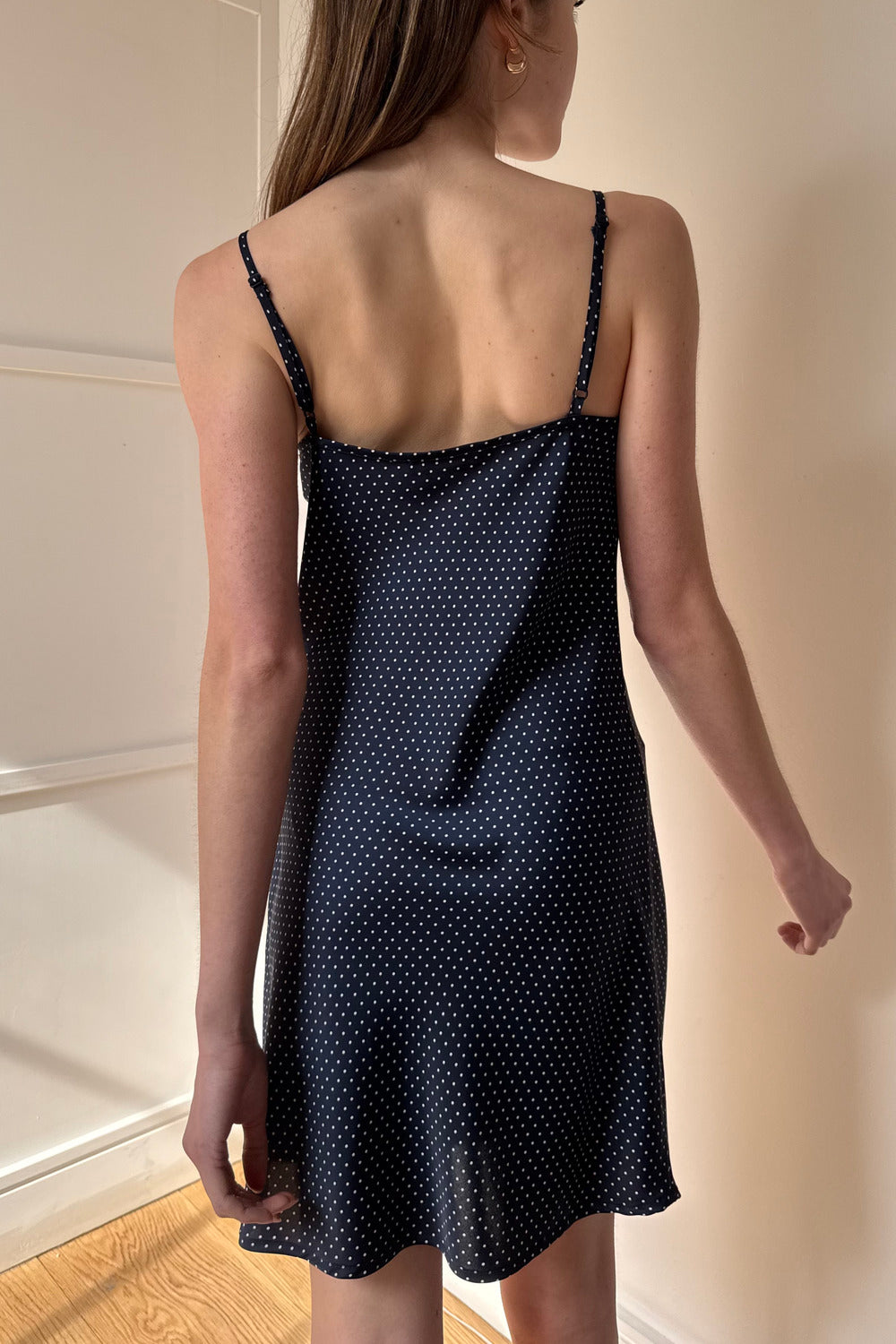Navy With White Polka Dots