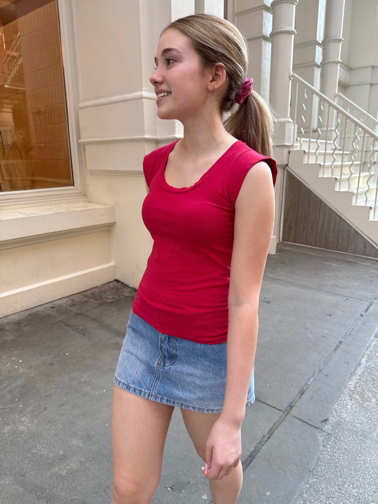 Zelly Basic Top | Bright Red / XS/S