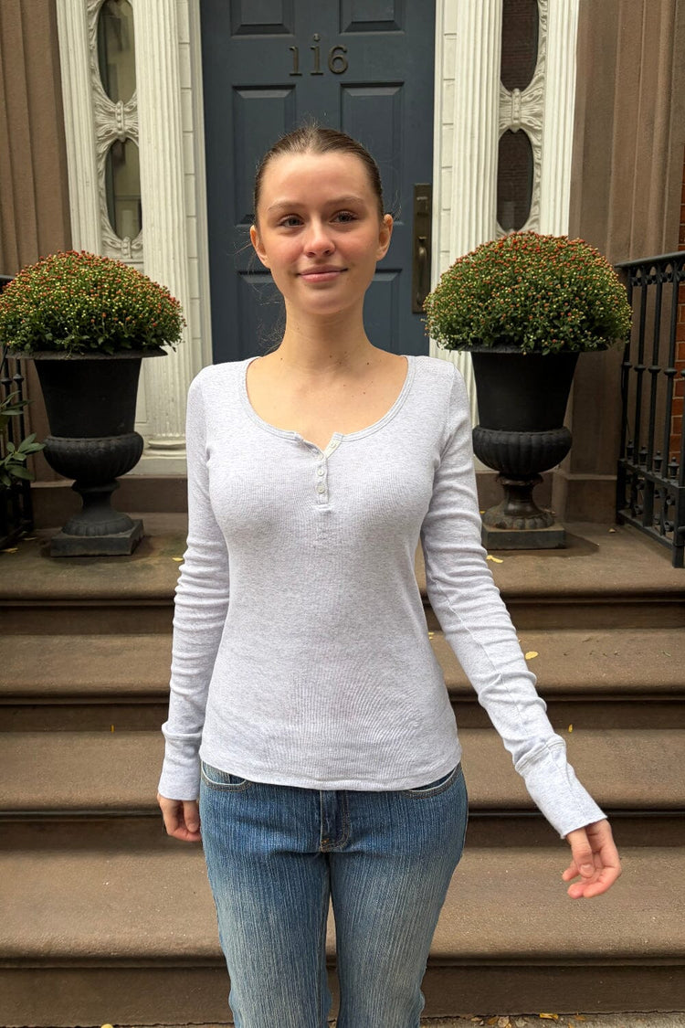 Zelly Long Sleeve Top | Silver Grey / XS/S