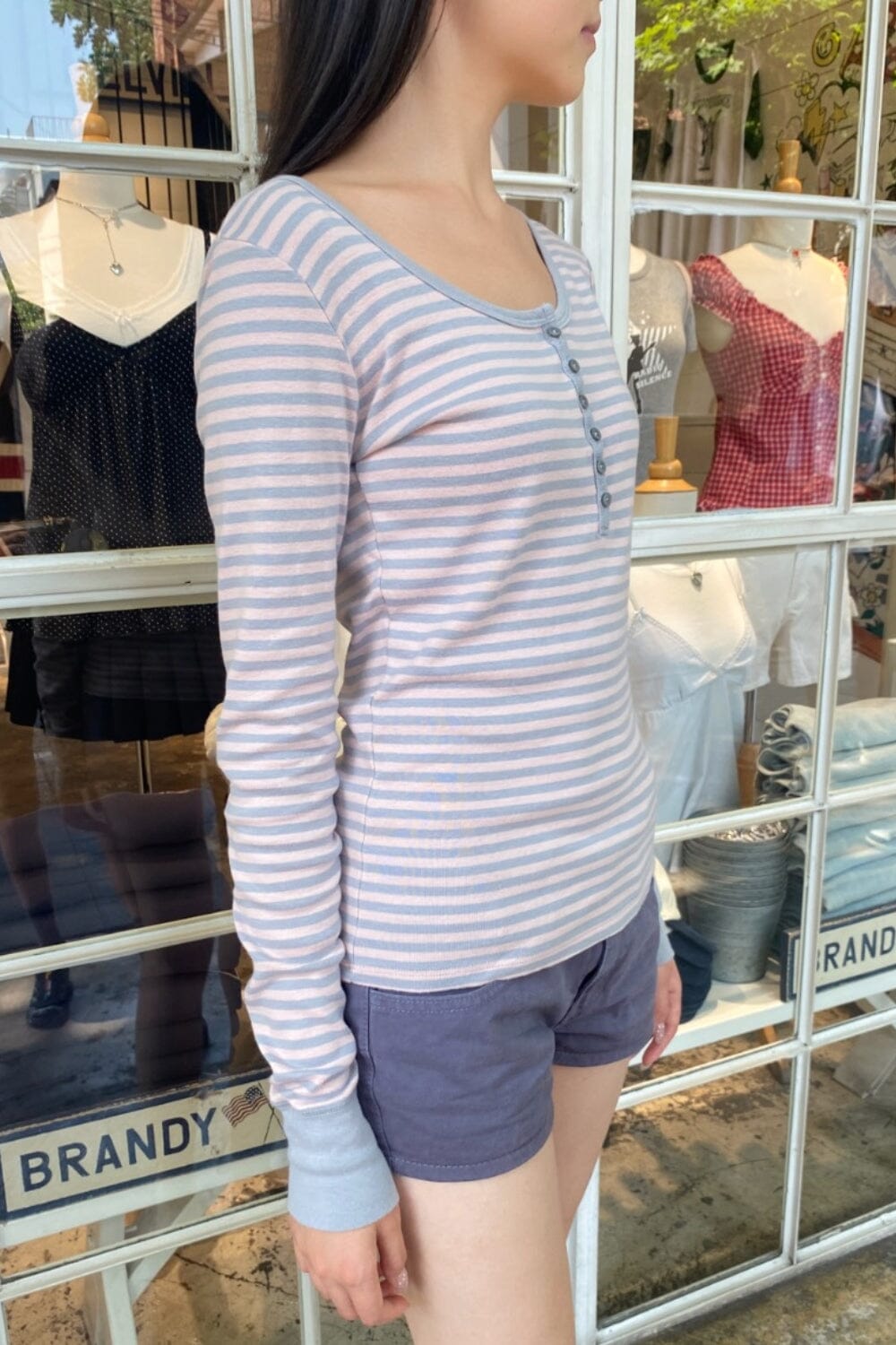 Zelly Striped Top | Lilac and Light Pink with Stripes / XS/S