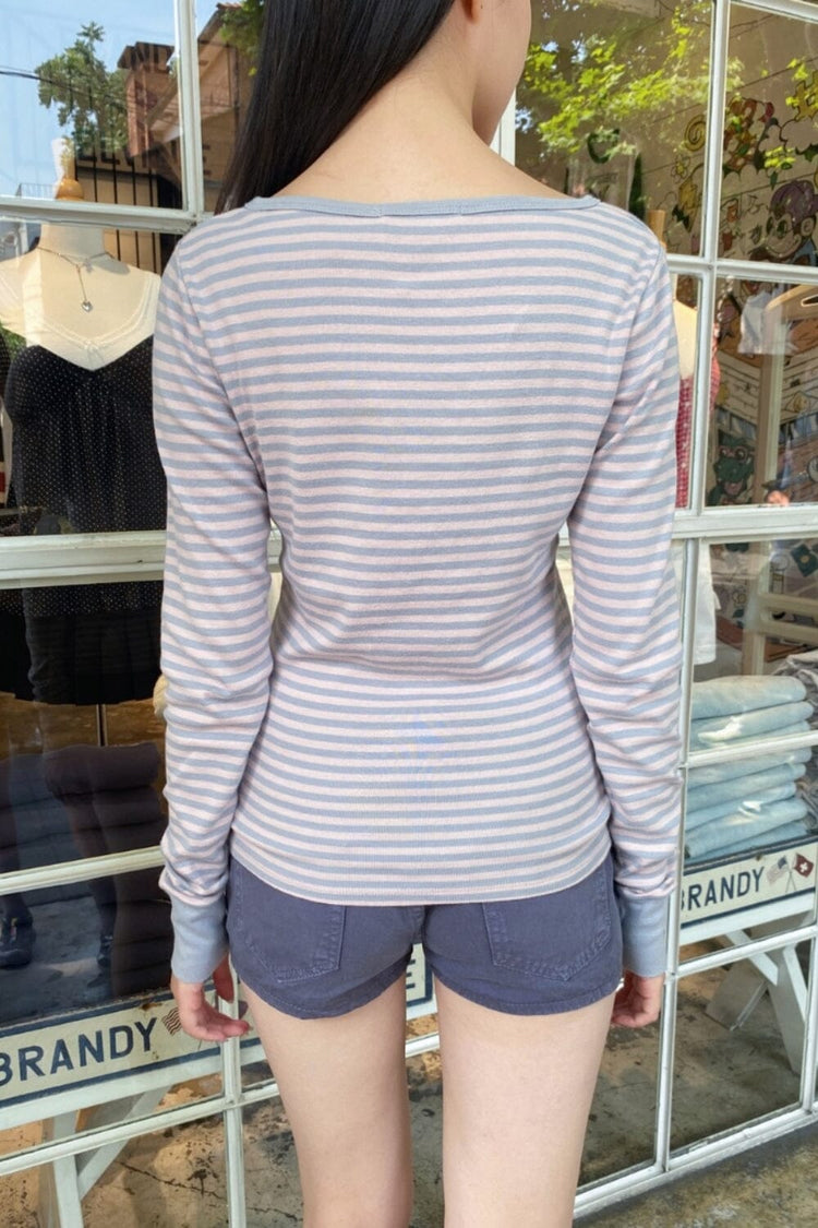 Zelly Striped Top | Lilac and Light Pink with Stripes / XS/S