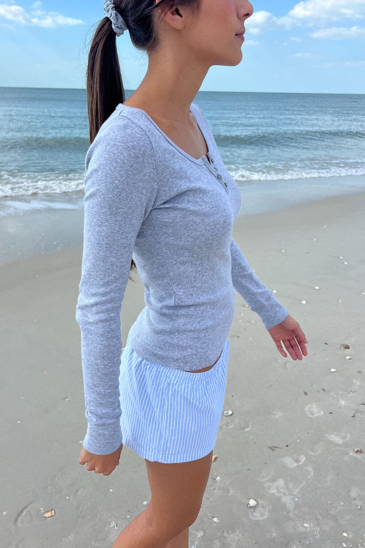 Zelly Long Sleeve Top | Heather Grey / S