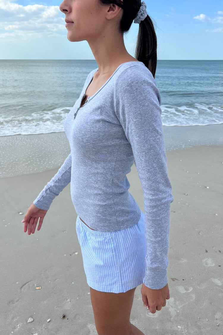 Zelly Long Sleeve Top | Heather Grey / S