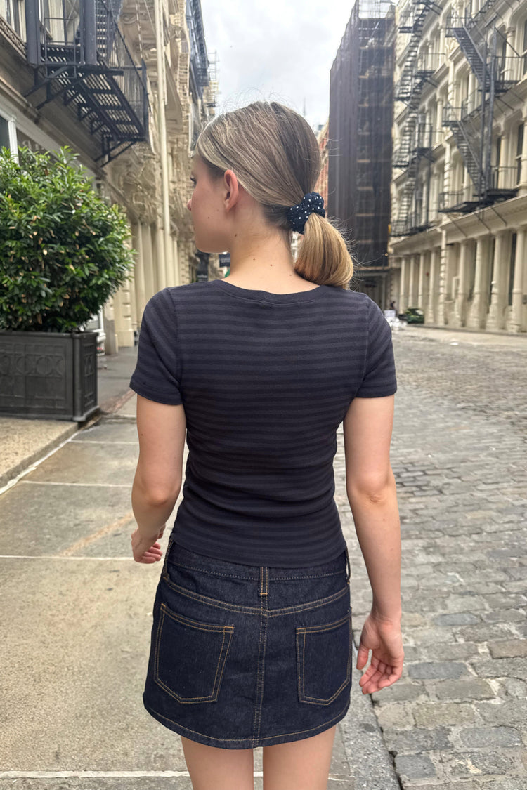 Zelly Striped Top | Deep Purple And Navy Stripes / XS/S