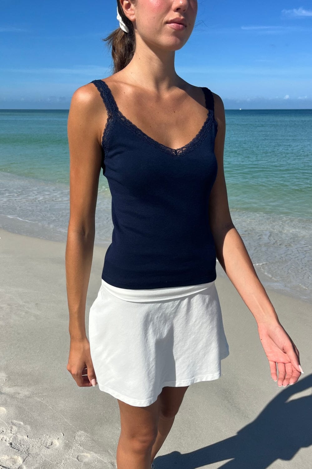 Honor Lace Tank | Navy Blue / XS/S