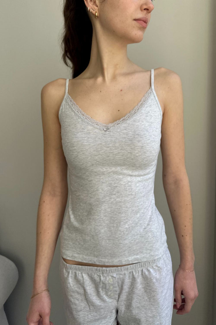 Nicolette Lace Tank | Silver Grey / XS/S