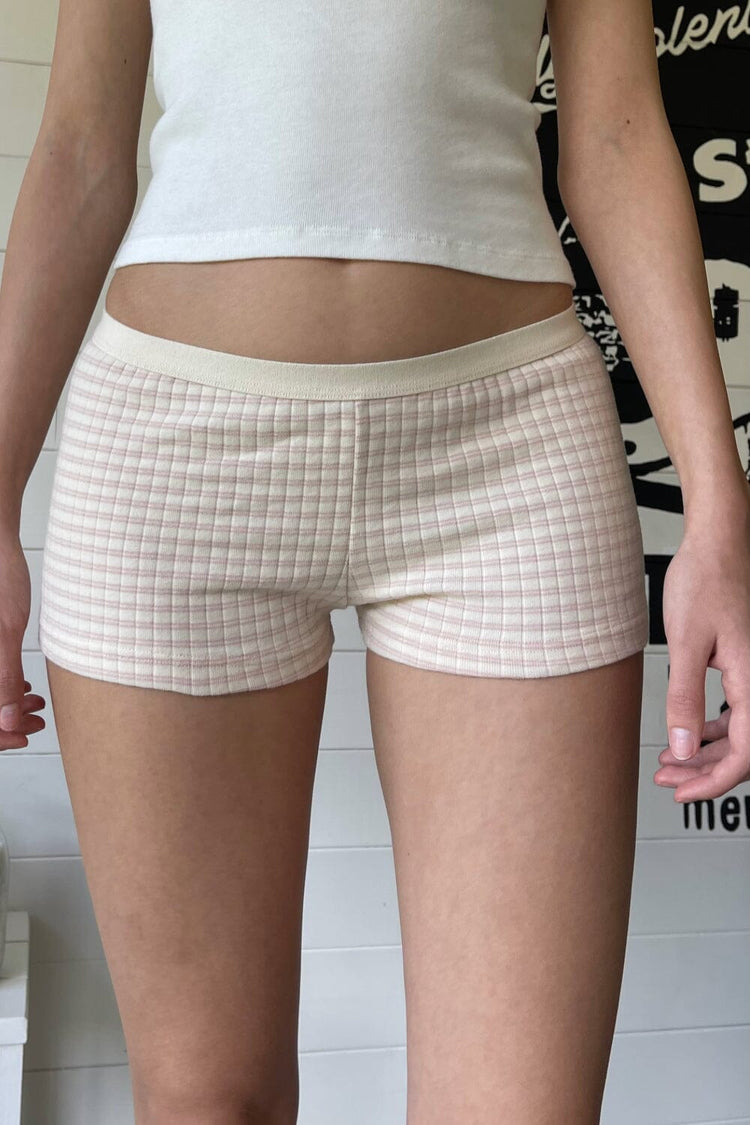 Boy Short Thick Ribbed Striped Underwear | Ivory / XS/S