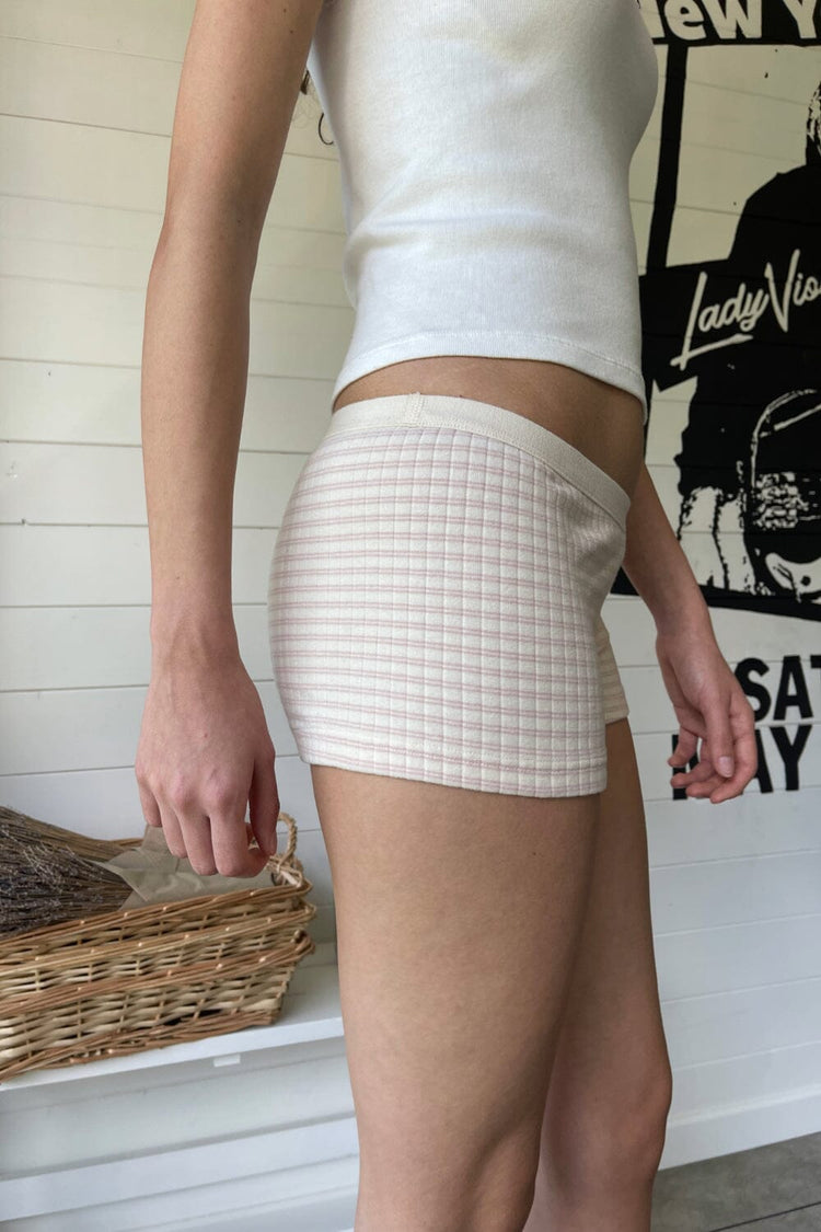 Boy Short Thick Ribbed Striped Underwear | Ivory / XS/S
