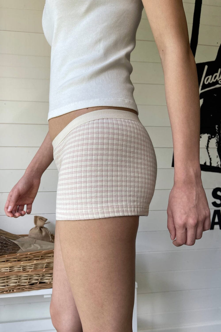 Boy Short Thick Ribbed Striped Underwear | Ivory / XS/S