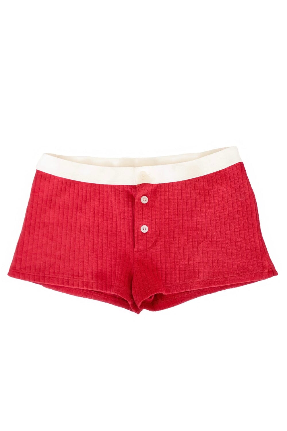 Boy Short Thick Ribbed Underwear | Red / S