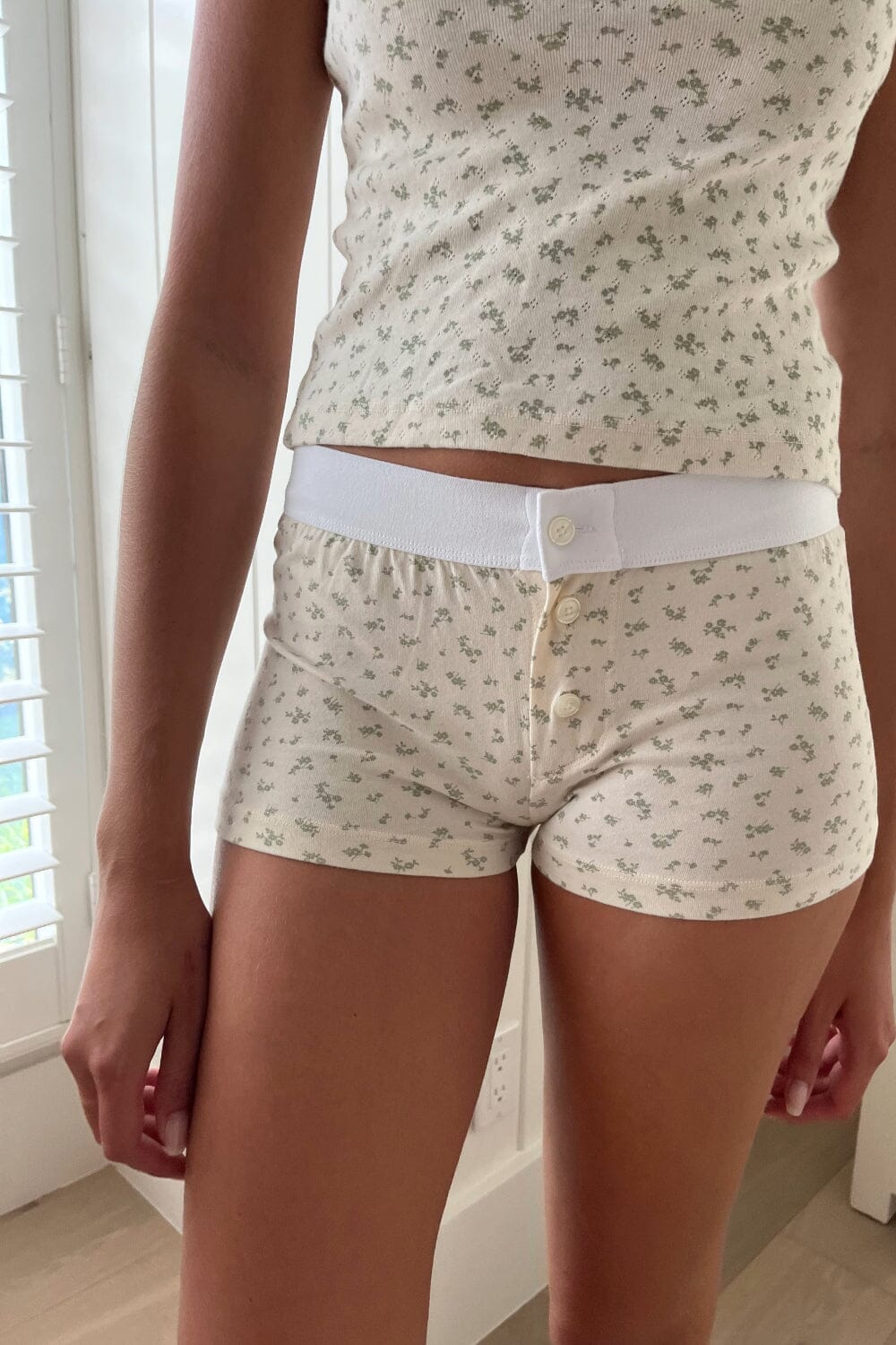 Ivory With Sage Floral / XS/S