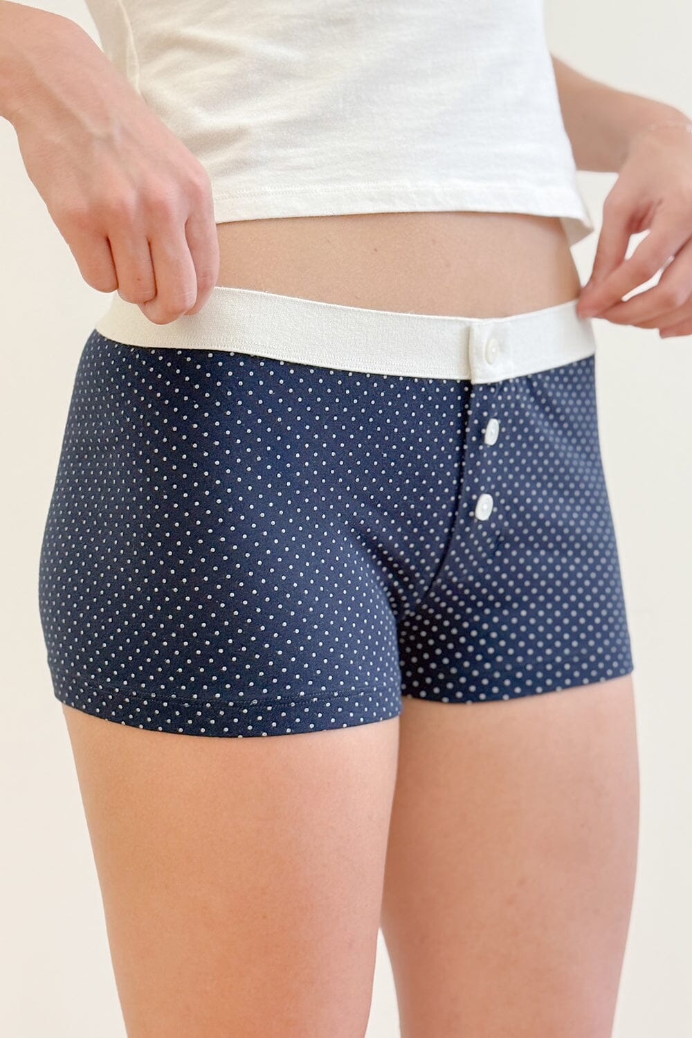 Navy Blue with White Polka Dots / XS/S
