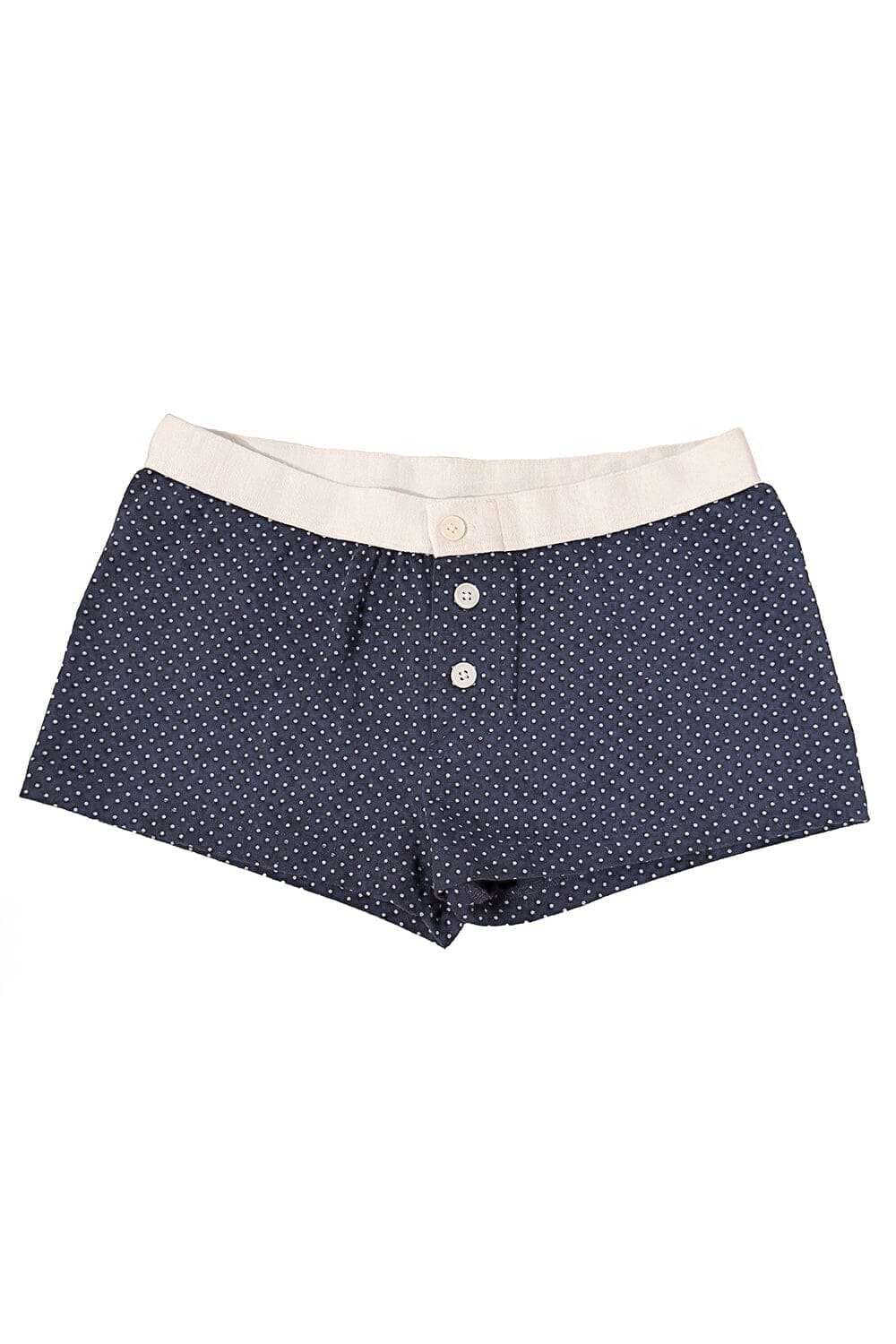Boy Short Polka Dot Underwear | Faded Navy Blue With White Polka Dots / XS/S