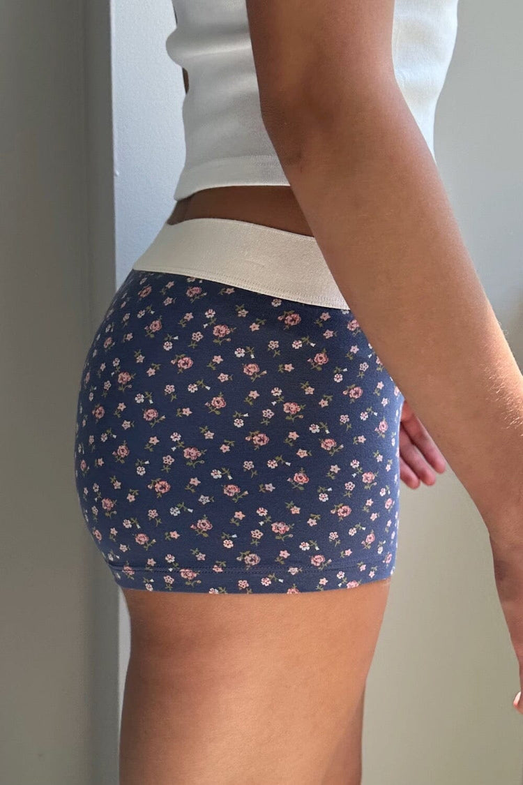 Boy Short Floral Underwear | Faded Blue / XS/S