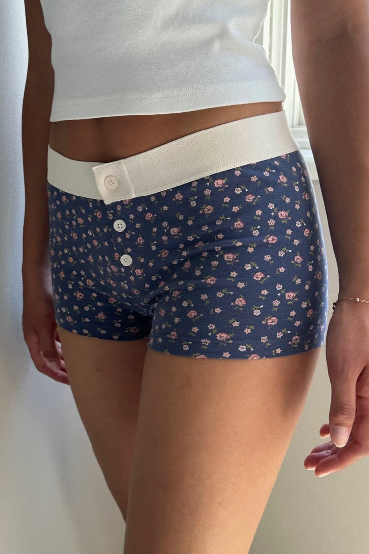 Boy Short Floral Underwear | Faded Blue / XS/S