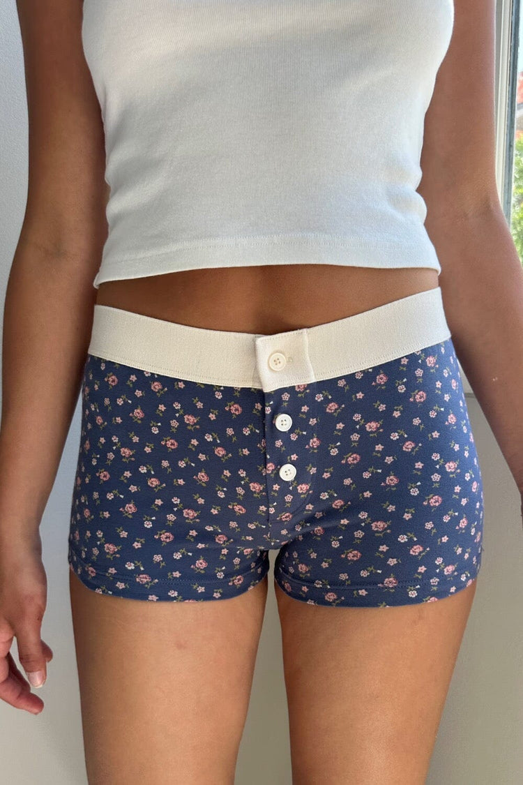 Boy Short Floral Underwear | Faded Blue / XS/S