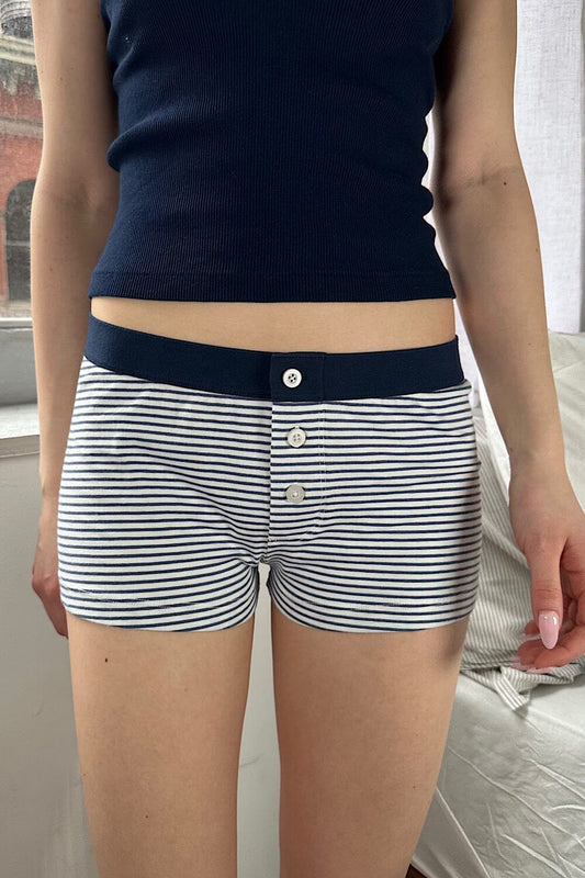 White With Faded Navy Stripes / XS/S