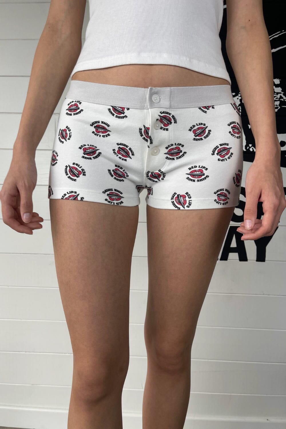 Boyshort Redlips Underwear | Ivory / XS/S