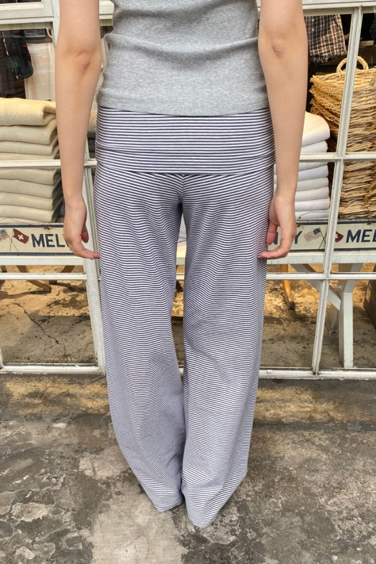 Priscilla Striped Pants | Navy Blue White Stripes / XS/S