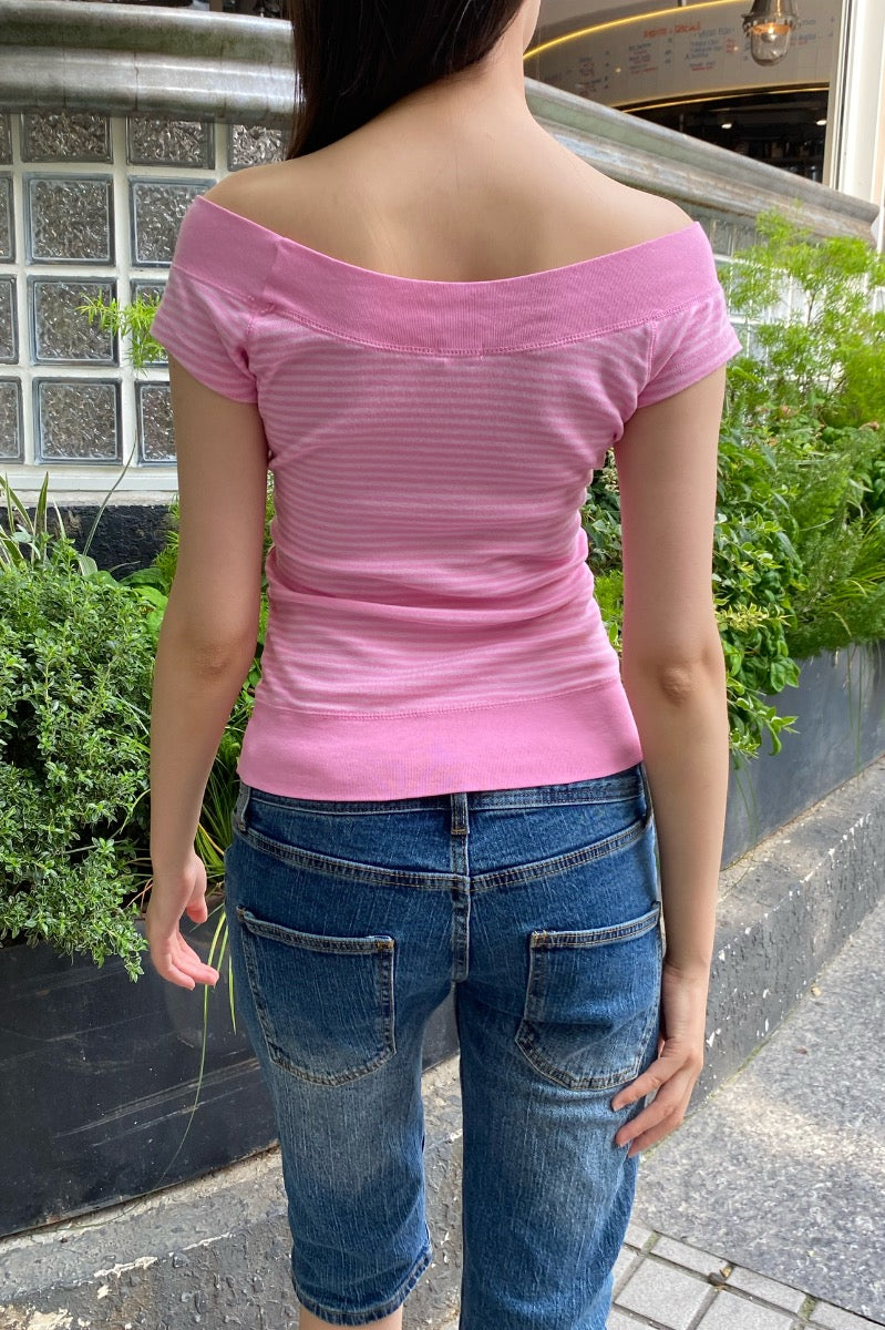Ginny Striped Top | Bubblegum Pink and Pink Stripes / XS/S