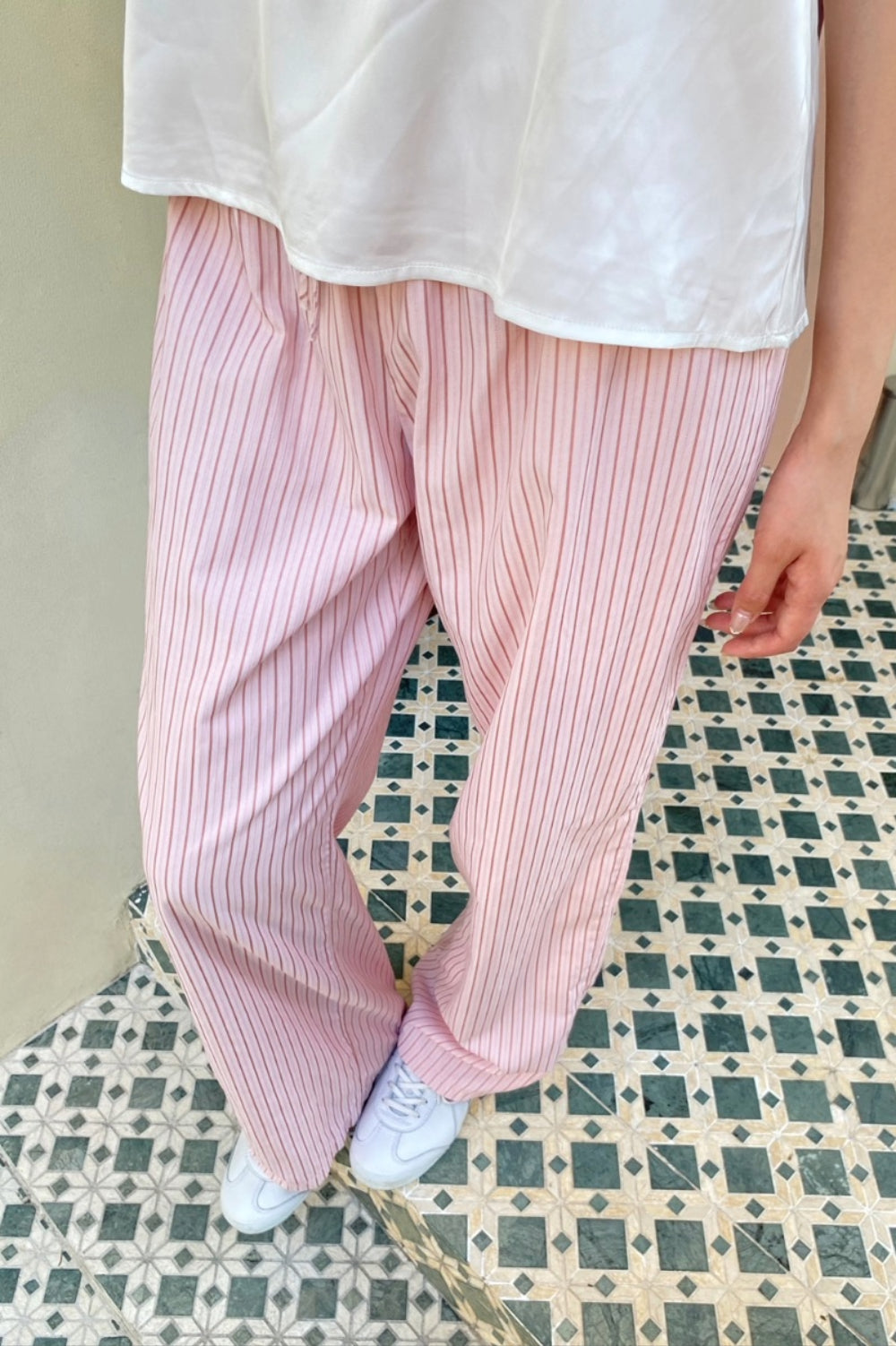 Keira Striped Pants | Pink And Red Stripes / S