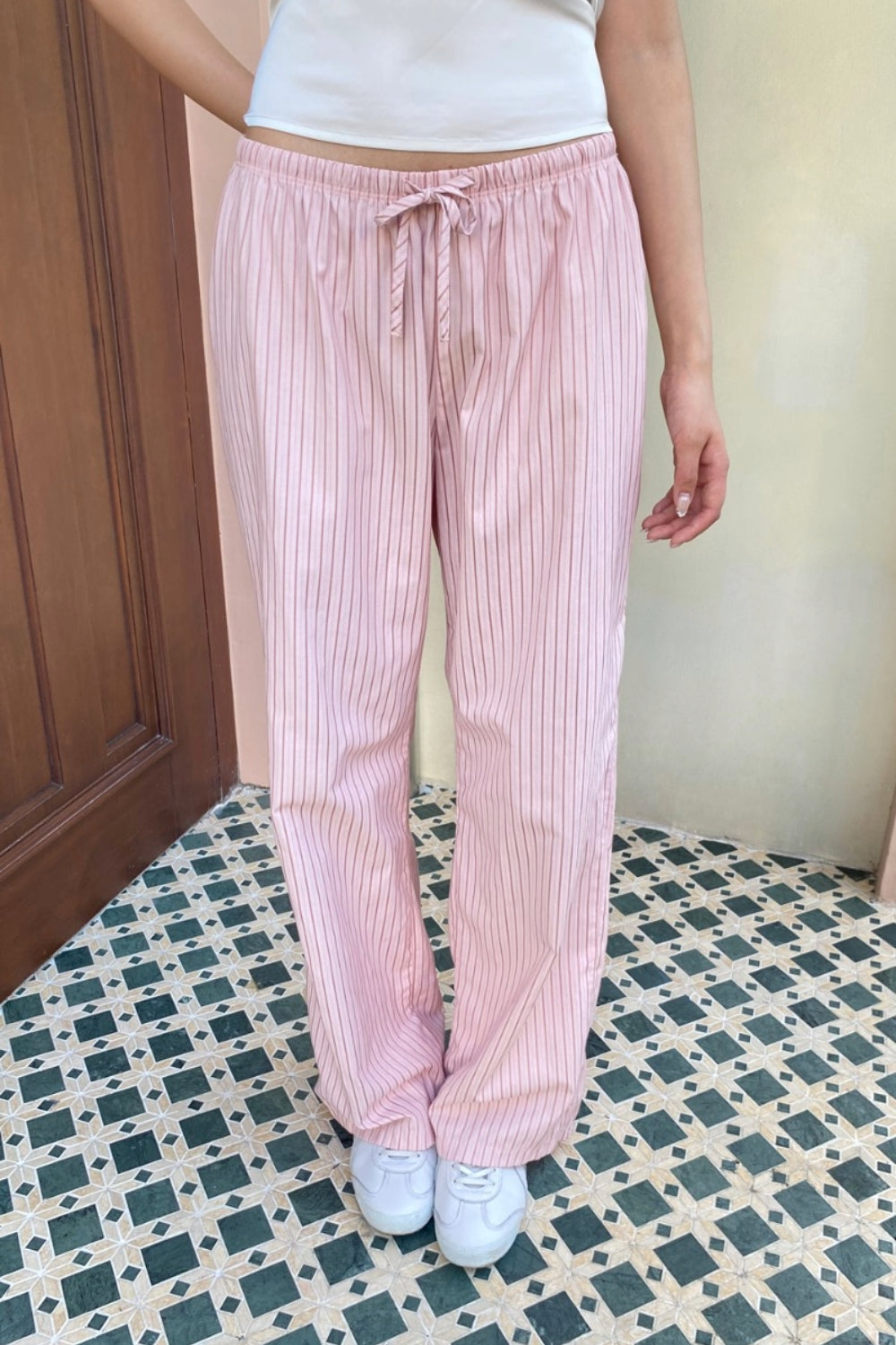 Keira Striped Pants | Pink And Red Stripes / S