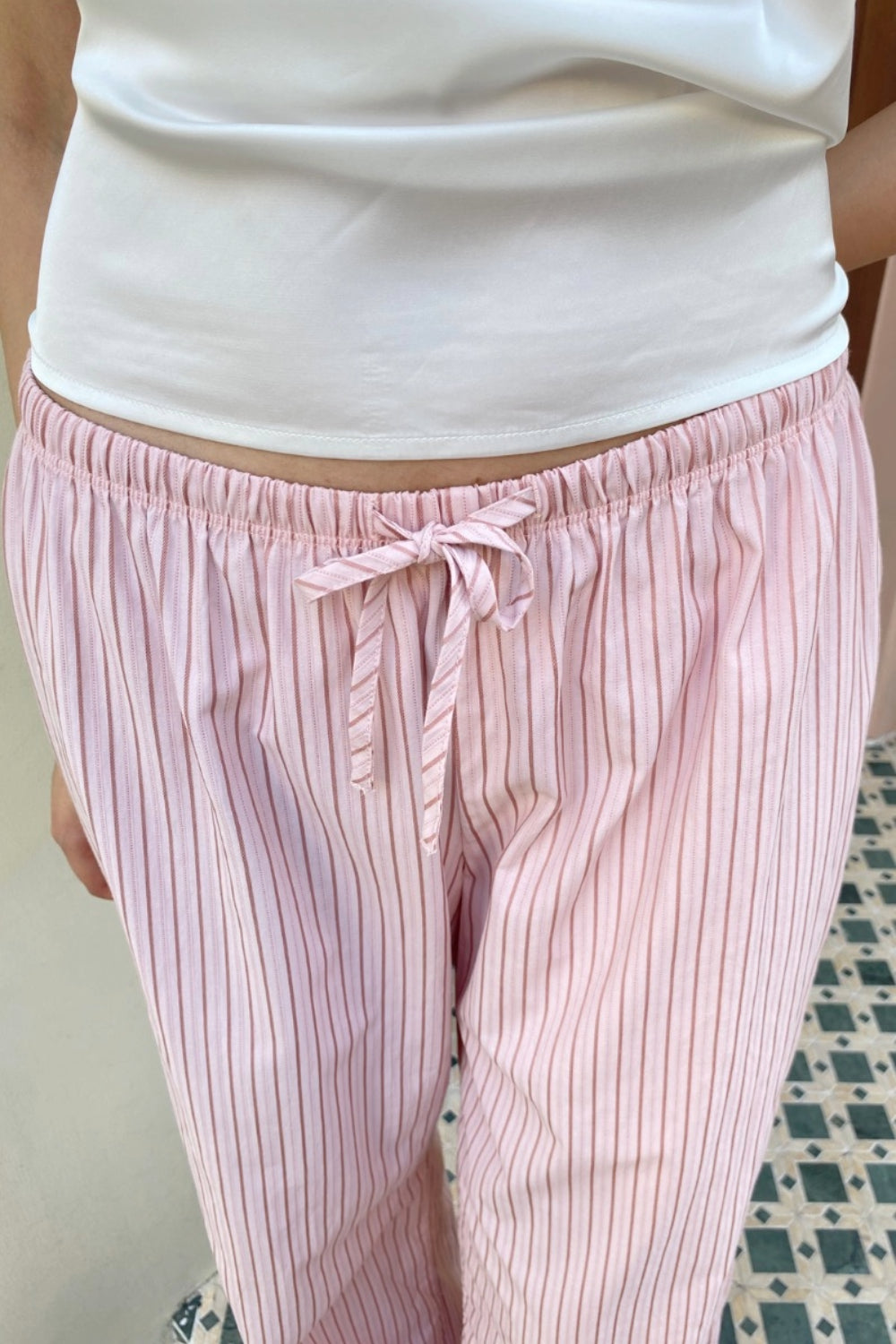 Keira Striped Pants | Pink And Red Stripes / S
