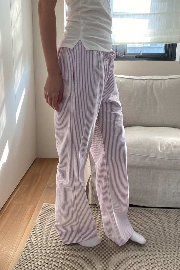 Marie Lou Linen Pants | Pink Stripes