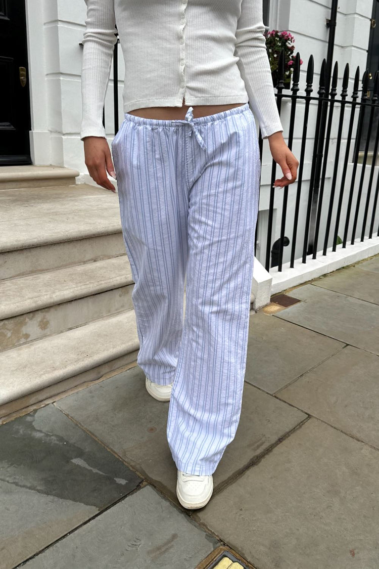 Marie Lou Linen Pants | Double Blue Stripes