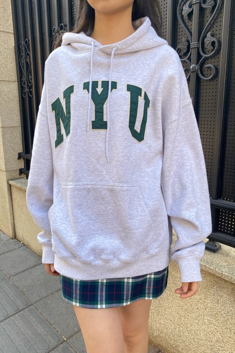 Christy NYU Hoodie | Silver Grey / Oversized Fit